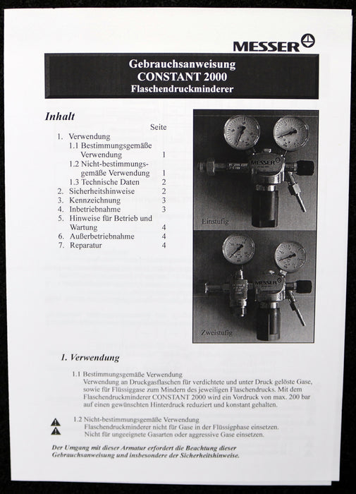 Bild des Artikels MESSER-CONSTANT-2000-Flaschendruckminderer-Typ-FC-200-A---1,5bar