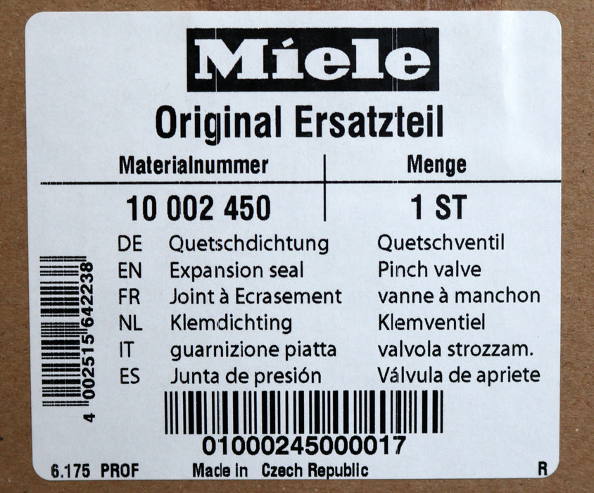 Bild des Artikels MIELE-Quetschdichtung-für-Querventil-Mat.Nr.-10-002-450-unbenutzt-in-OVP