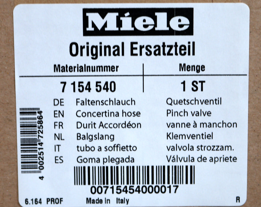 Bild des Artikels MIELE-Faltenschlauch-für-Quetschventil-Mat.Nr.-7-154-540-unbenutzt-in-OVP