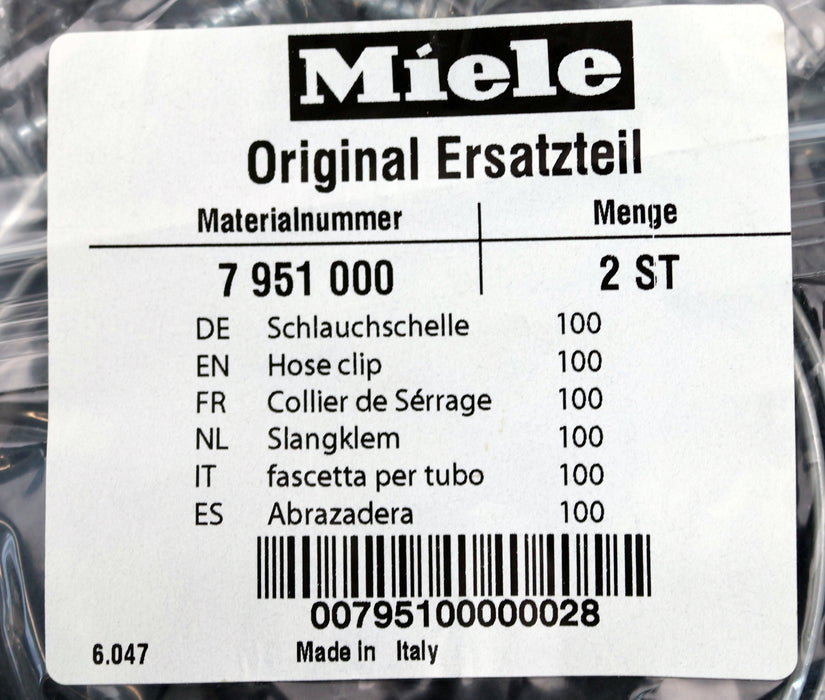 Bild des Artikels MIELE-9x-Schlauchschelle-100-Mat.Nr.-7-951-000-unbenutzt-in-OVP-Gewicht-100g