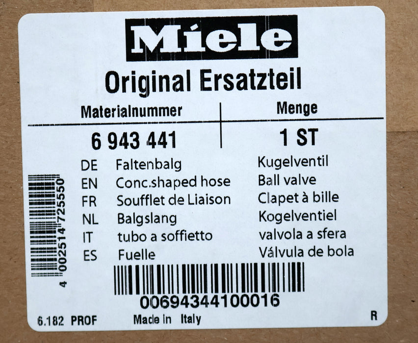 Bild des Artikels MIELE-Faltenbalg-für-Kugelventil-Mat.Nr.-6-943-441-unbenutzt-in-OVP