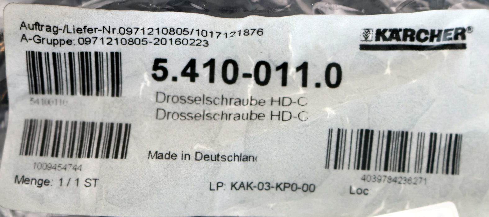 Bild des Artikels KÄRCHER-Drosselschraube-HD-C-Art.Nr.:-5.410-011.0-unbenutzt-in-OVP