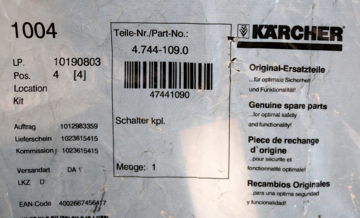 Bild des Artikels KÄRCHER-Schalter-kpl.-Art.Nr.:-4.744-109.0-zu-HDS-798-C-unbenutzt