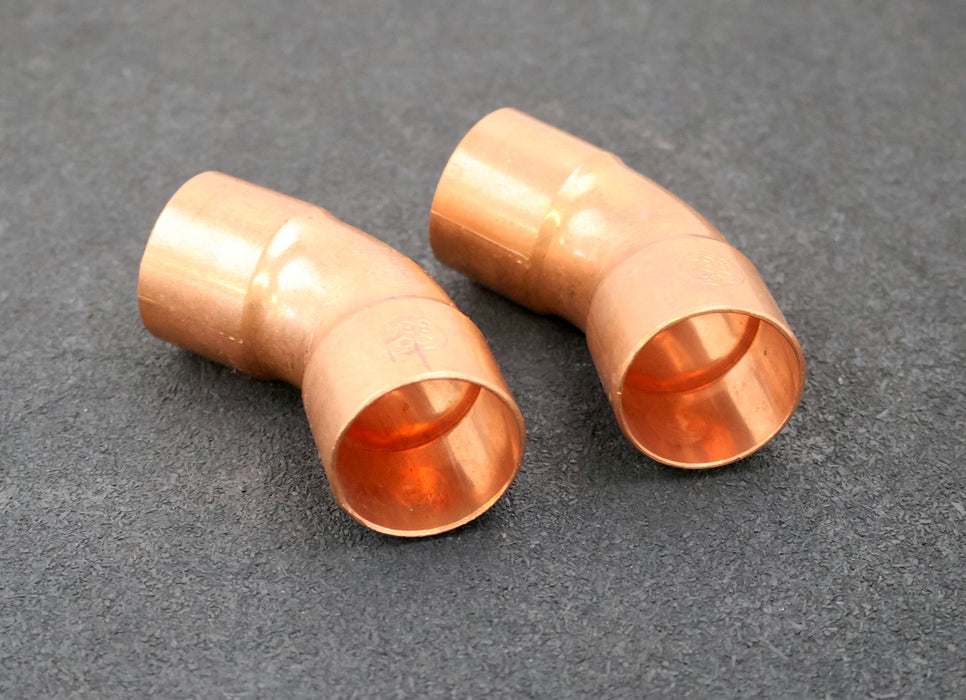 Bild des Artikels WIKU-2x-Kupfer-Lötfitting-Bogen-45°-DN35mm-5041-Art.Nr.-1013241350000-unbenutzt