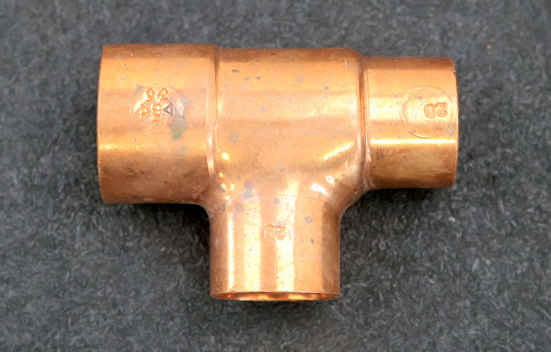 Bild des Artikels Kupfer-Lötfitting-T-Stück-Abzweig-und-Durchgang-reduziert-DN35x28x28mm-unbenutzt