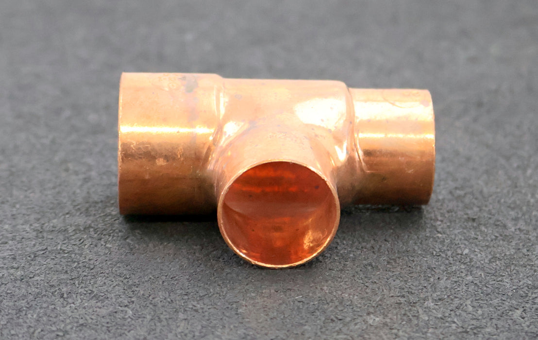 Bild des Artikels Kupfer-Lötfitting-T-Stück-Abzweig-und-Durchgang-reduziert-DN35x28x28mm-unbenutzt