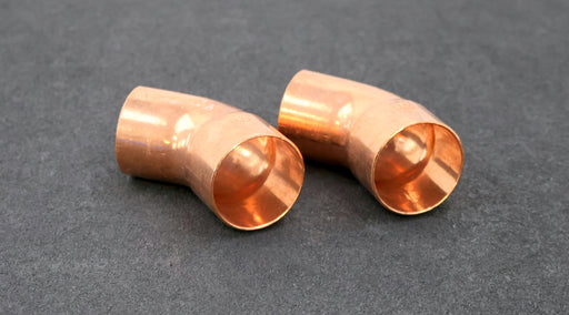 Bild des Artikels 2x-Kupfer-Lötfitting-Bogen-45°-DN42mm-unbenutzt