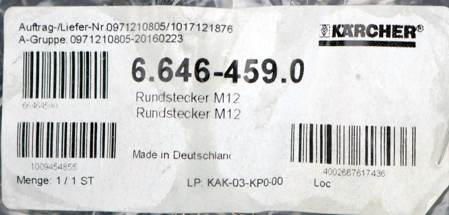 Bild des Artikels KÄRCHER-Rundstecker-M12-Art.Nr.:-6.646-459.0-unbenutzt-in-OVP