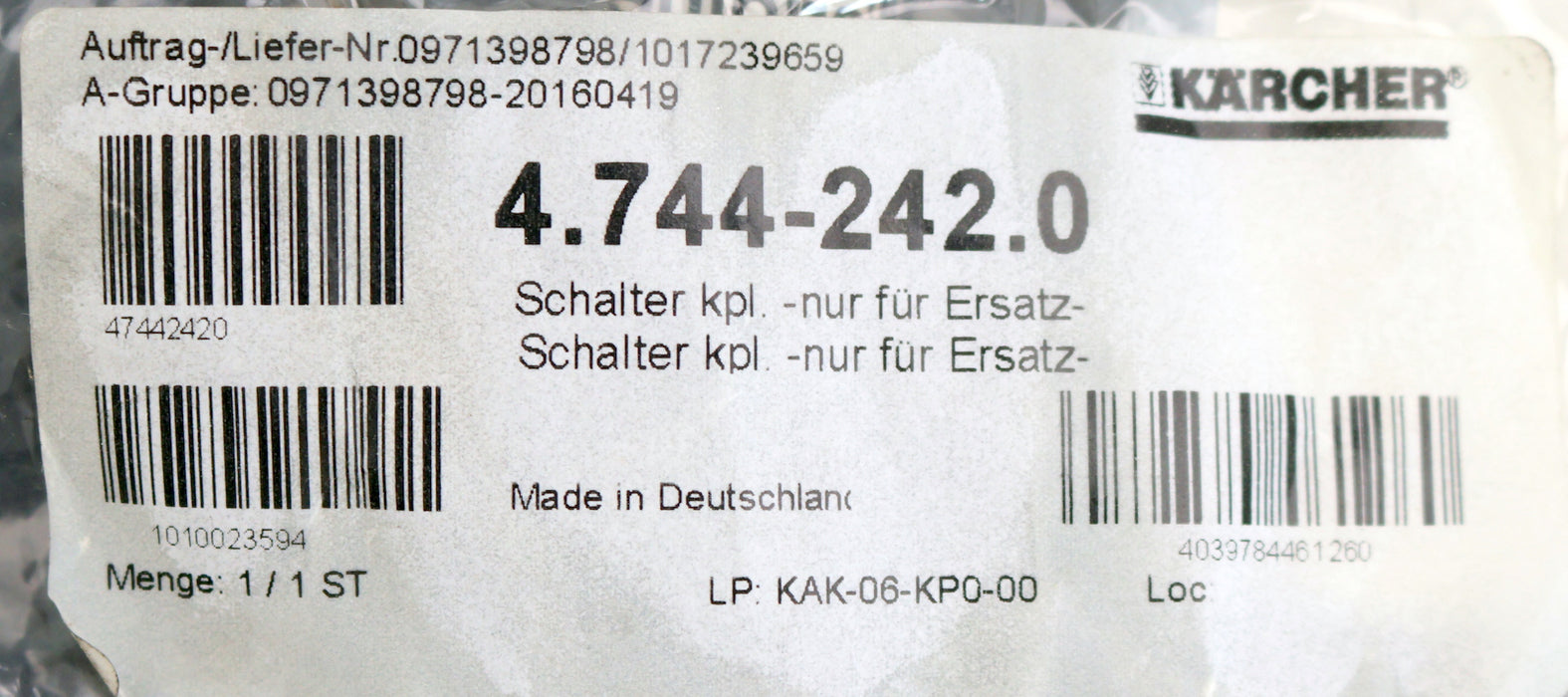 Bild des Artikels KÄRCHER-Schalter-kpl.-nur-für-Ersatz-Art.Nr.:-4.744-242.0-unbenutzt-in-OVP
