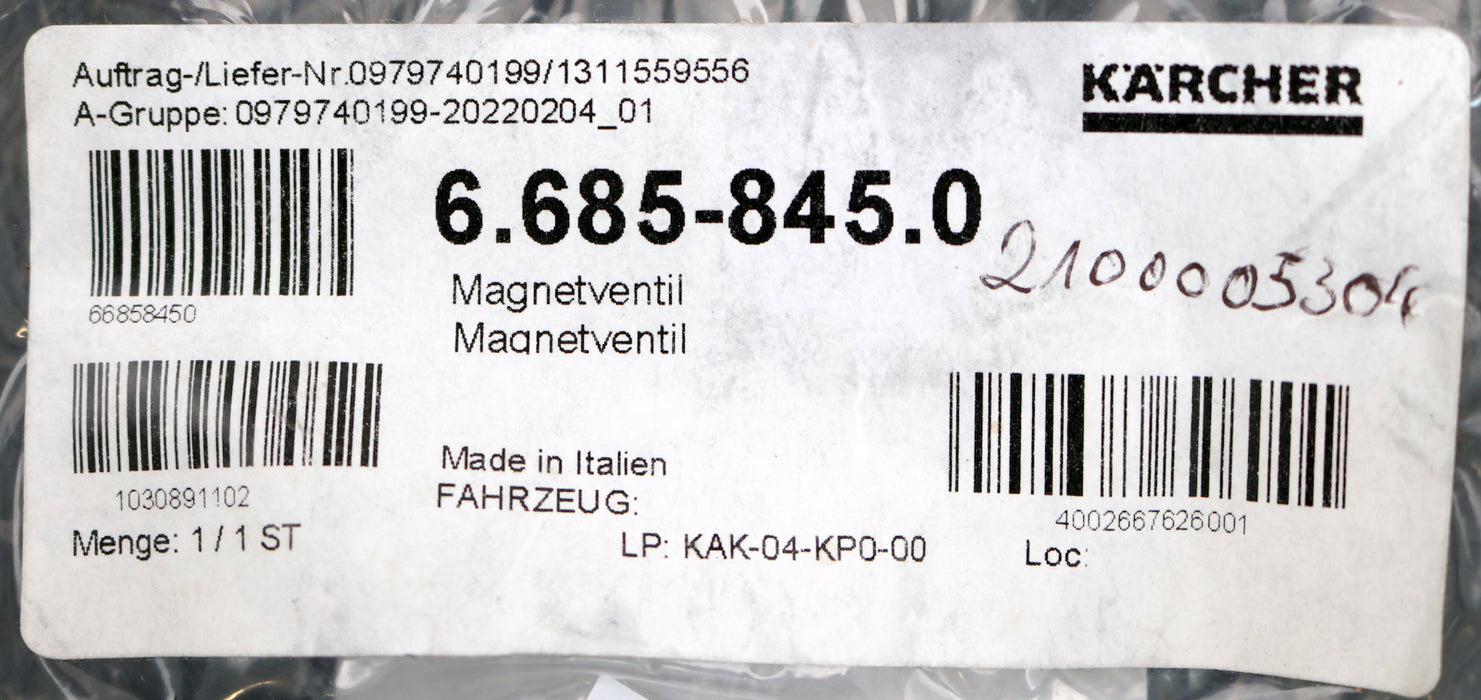 Bild des Artikels KÄRCHER-Magnetventil-Art.Nr.:-6.685-845.0-unbenutzt-in-OVP