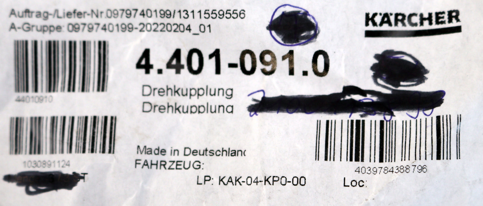 Bild des Artikels KÄRCHER-Drehkupplung-M22-Art.Nr.:-4.401-091.0-M22x1,5--Gewinde-unbenutzt