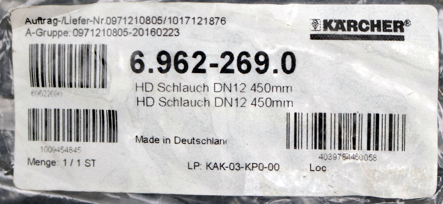 Bild des Artikels KÄRCHER-Hochdruckschlauch-DN12-Länge-450mm-Art.Nr.:-6.962-269.0-unbenutzt