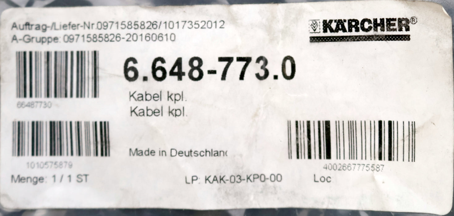Bild des Artikels KÄRCHER-Kabel-kpl.-Art.Nr.:-6.648-773.0-unbenutzt