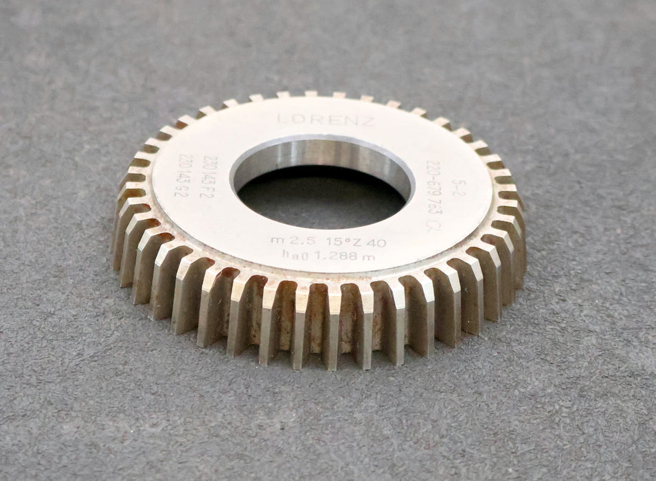 Bild des Artikels LORENZ-Scheibenschneidrad-m=-2,5mm-15°-EGW-Z-=-40-ha0-1,288m-gear-shaper-