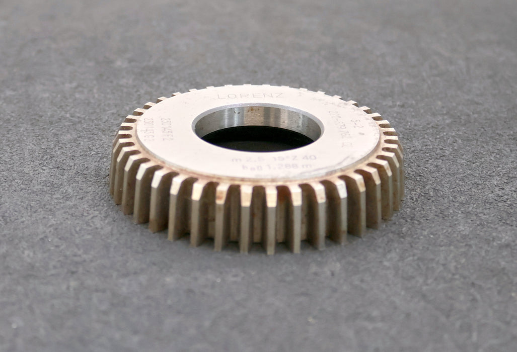 Bild des Artikels LORENZ-Scheibenschneidrad-gear-shaper-m=-2,5mm-15°-EGW-Z-=-40-ha0-1,288m