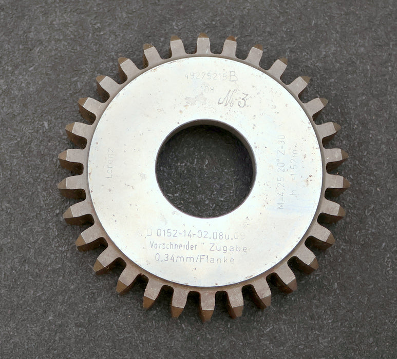 Bild des Artikels LORENZ-Scheibenschneidrad-gear-shaper-Vorschneider-m=-4,25mm-20°-EGW-Z-=-30