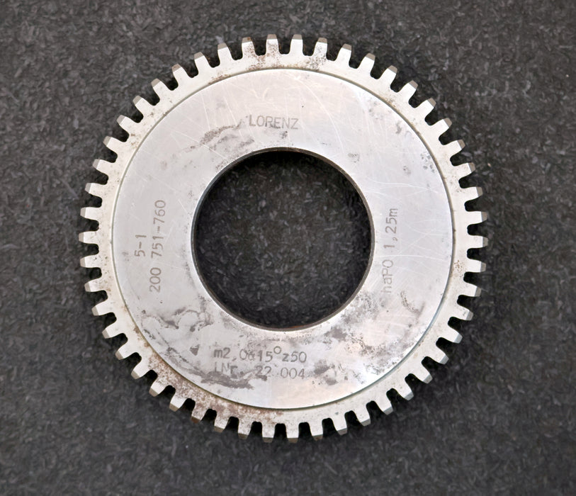 Bild des Artikels LORENZ-Scheibenschneidrad-m=-2mm-15°-EGW-Z-=-50-haP0=-1,25m-gear-shaper-
