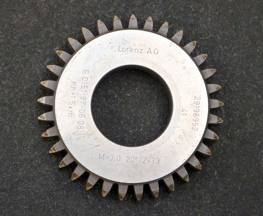 Bild des Artikels LORENZ-Scheibenschneidrad-gear-shaper-m=-3mm-20°-EGW-Z-=-33-Kh=-1,5xm