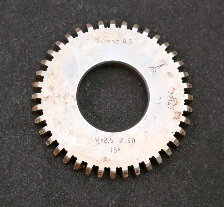 Bild des Artikels LORENZ-Scheibenschneidrad-gear-shaper-m=-2,5mm-15°-EGW-Z-=-40-gebraucht
