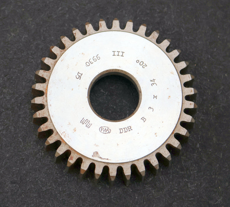 Bild des Artikels PWS-Scheibenschneidrad-m=-3mm-20°-EGW-Z=-34-BP-III-Ø111-x-24-x-Ø1-1/4"-gebraucht