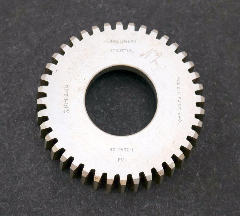 Bild des Artikels KLINGELNBERG-Scheibenschneidrad-m=-2,5mm-15°-EGW-Z=-40-Ø109-x-26-x-Ø1-3/4"