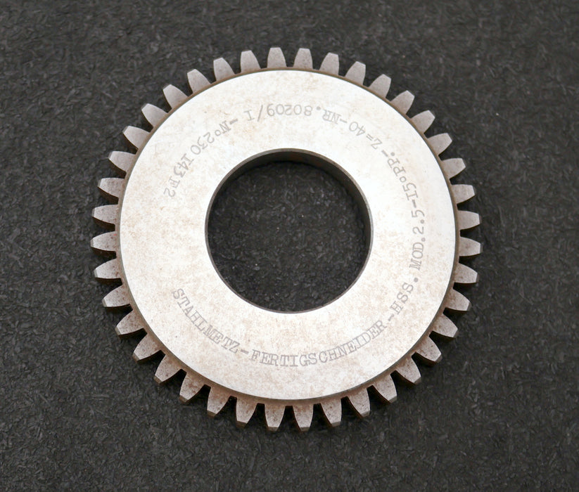 Bild des Artikels STAHLMETZ-Scheibenschneidrad-Fertigschneider-m=-2,5mm-15°-EGW-Z=-40