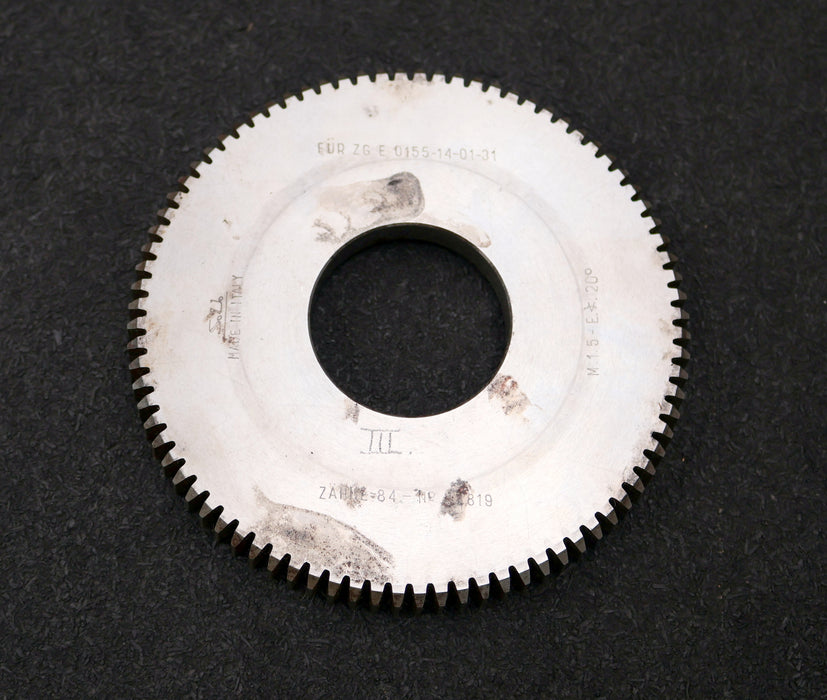 Bild des Artikels S.U.-Scheibenschneidrad-m=-1,5mm-20°-EGW-Z=-84-Ø128-x-14-x-Ø1-3/4"