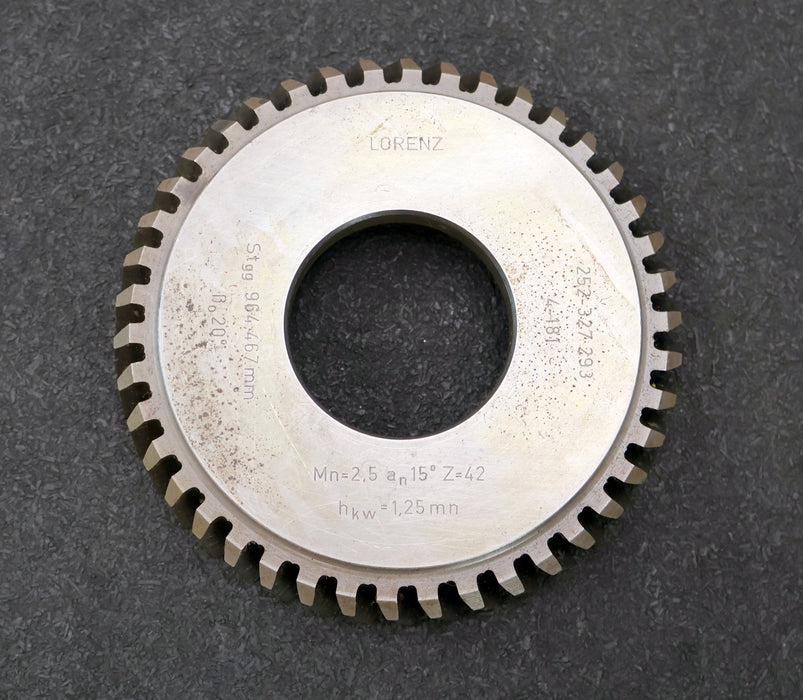 Bild des Artikels LORENZ-Scheibenschneidrad-mit-Treppenschliff-m=-2,5mm-15°-EGW-Z=-42