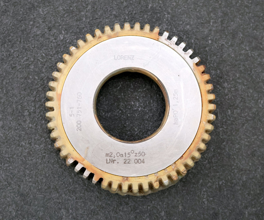 Bild des Artikels LORENZ-Scheibenschneidrad-gear-shaper-m=-2mm-15°-EGW-Z-=-50-haP0=-1,25m