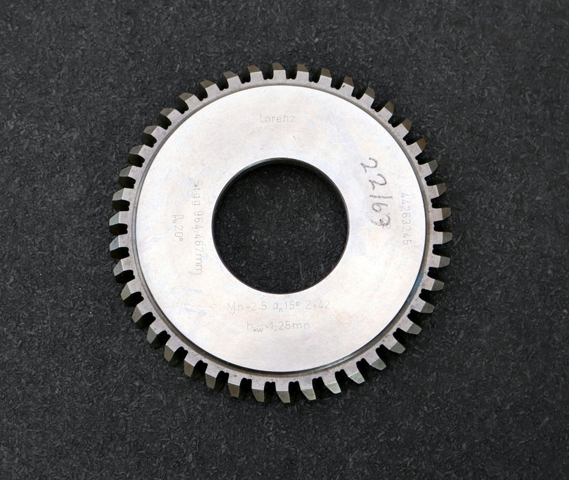 Bild des Artikels LORENZ-Scheibenschneidrad-Treppenschliff-m=-2,5mm-15°-EGW-Z=-42-hkw-1,25m