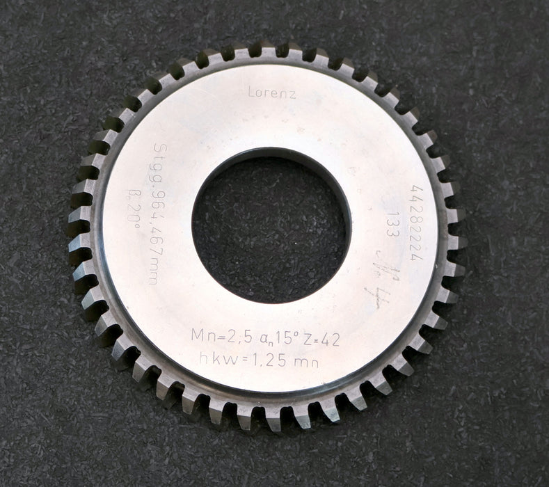 Bild des Artikels LORENZ-Scheibenschneidrad-Treppenschliff-m=-2,5mm-15°-EGW-Z=-42-Ø119x15xØ1-3/4"