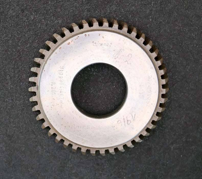 Bild des Artikels LORENZ-Scheibenschneidrad-mit-Treppenschliff-gear-shaper-m=-2,5mm-15°-EGW-Z=-42