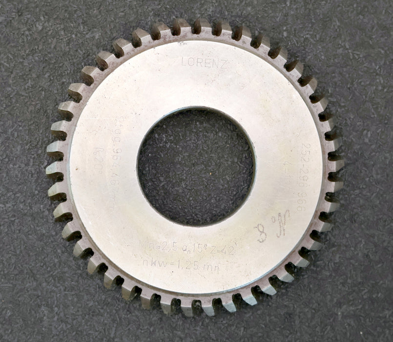 Bild des Artikels LORENZ-Scheibenschneidrad-mit-Treppenschliff-gear-shaper-m=-2,5mm-Z=-42-15°-EGW
