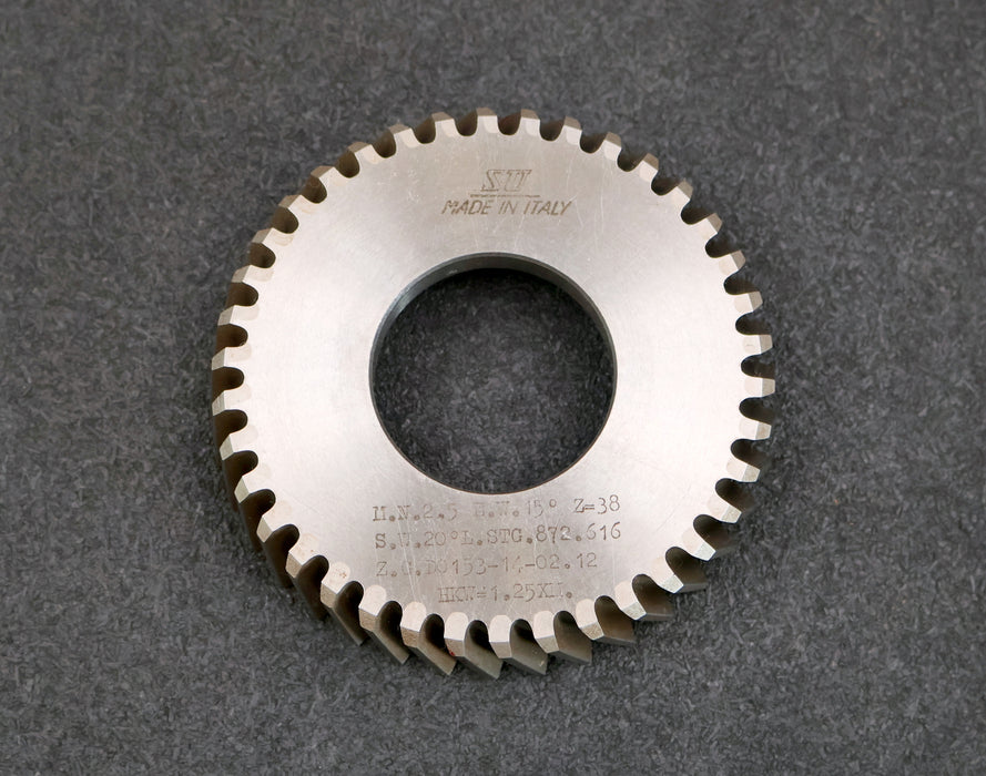 Bild des Artikels S.U.-Scheibenschneidrad-Treppenschliff-gear-shaper-m=-2,5mm-15°-EGW-Z=-38