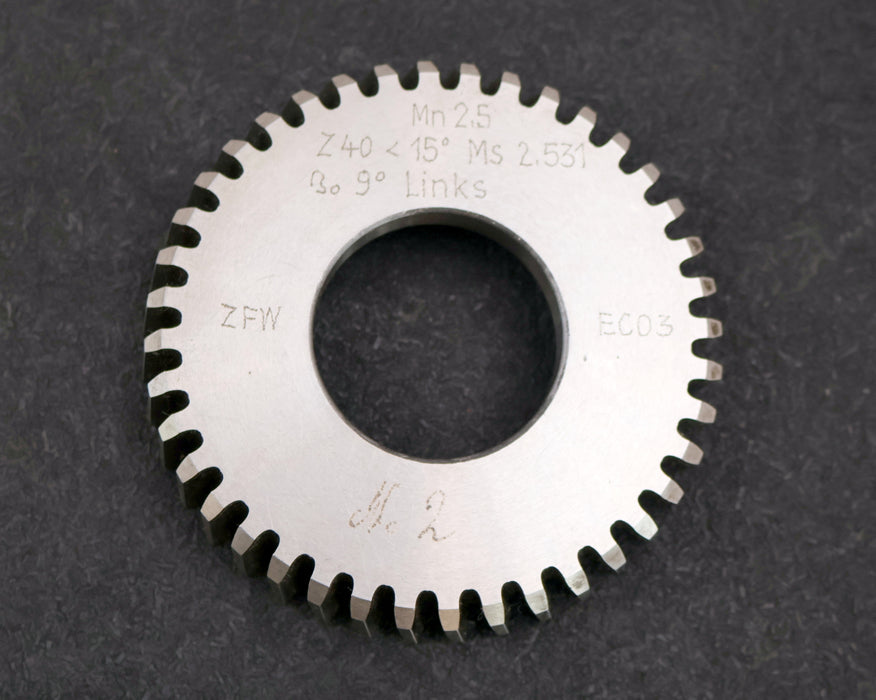 Bild des Artikels ZFW-Scheibenschneidrad-mit-Treppenschliff-gear-shaper-m=-2,5mm-15°-EGW-Z=-40