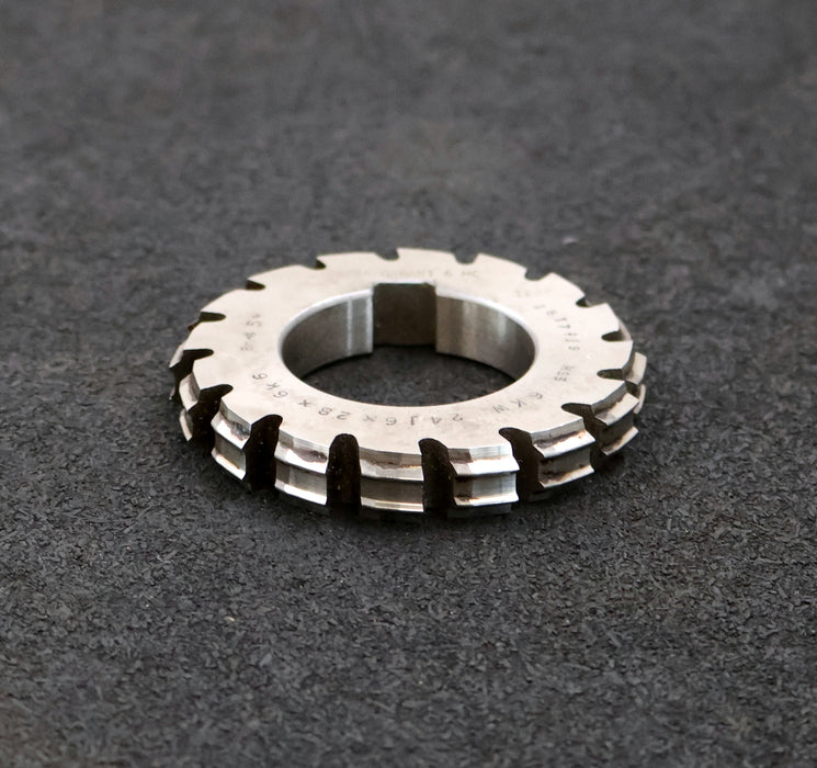 Bild des Artikels RAXA-GARANT-Keilwellen-Formfräser-6-Keile-24j6x28x6k6mm-mit-Höcker-Ø76x12xØ40mm