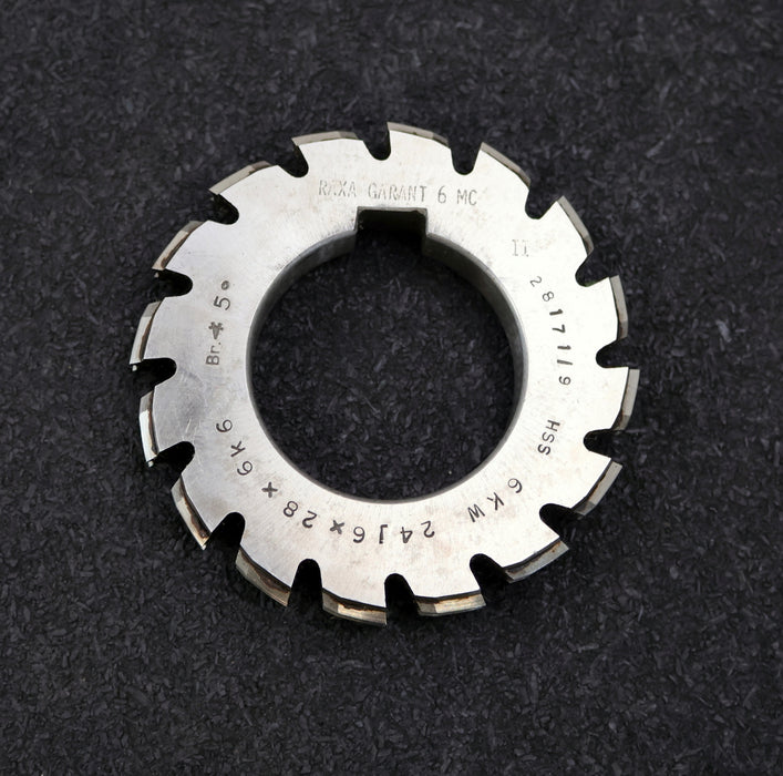 Bild des Artikels RAXA-GARANT-Keilwellen-Formfräser-6-Keile-24j6x28x6k6mm-mit-Höcker-Ø76x12xØ40mm