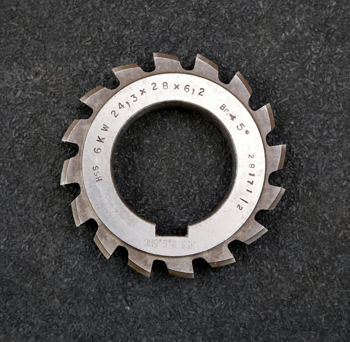 Bild des Artikels RAXA-GARANT-Keilwellen-Formfräser-6-Keile-24,3x28x6,2mm-mit-Höcker-Ø76x12xØ40mm