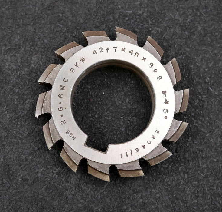 Bild des Artikels RAXA-GARANT-Keilwellen-Formfräser-8-Keile-42f7x48x8e8mm-mit-Höcker-Ø76x16xØ40mm
