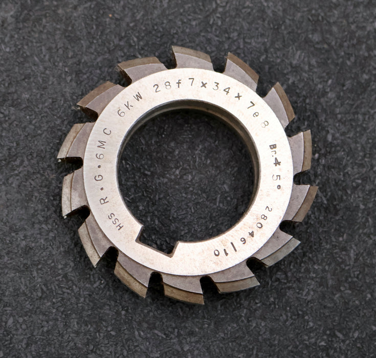 Bild des Artikels RAXA-GARANT-Keilwellen-Formfräser-6-Keile-28f7x34x7e8mm-mit-Höcker-Ø76x16xØ40mm