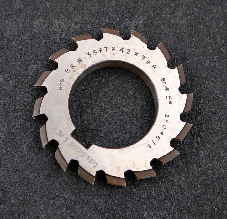 Bild des Artikels RAXA-GARANT-Keilwellen-Formfräser-8-Keile-36f7x42x7e8mm-mit-Höcker-Ø76x12xØ40mm