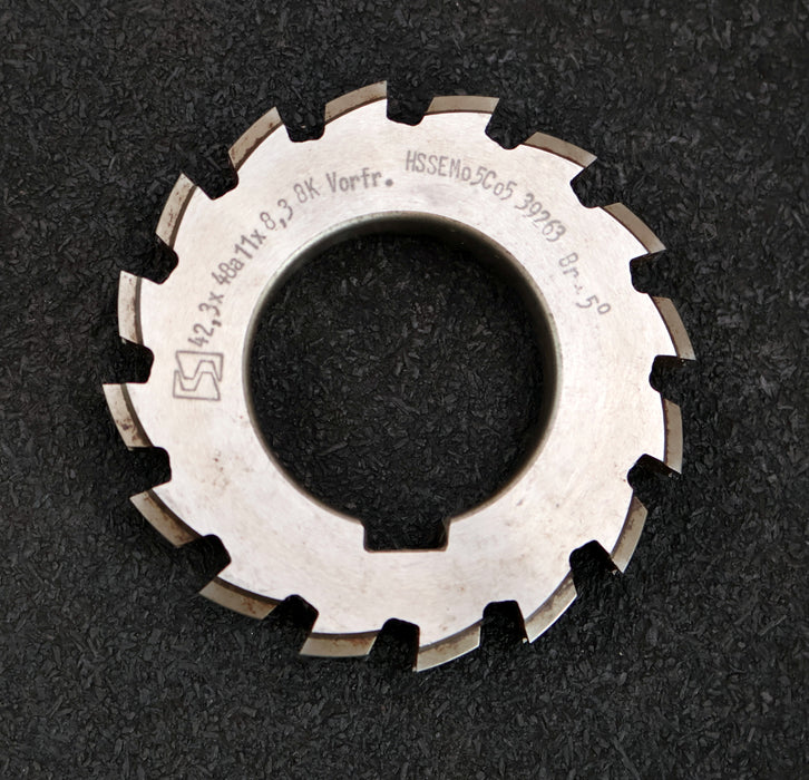 Bild des Artikels Keilwellen-Formfräser-8-Keile-42,3x48a11x8,3mm-mit-Höcker-Vorfräser-Ø80x14xØ40mm