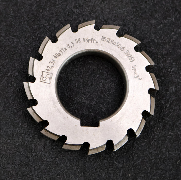 Bild des Artikels Keilwellen-Formfräser-8-Keile-42,3x48a11x8,3mm-mit-Höcker-Ø80x14xØ40mm-Vorfräser