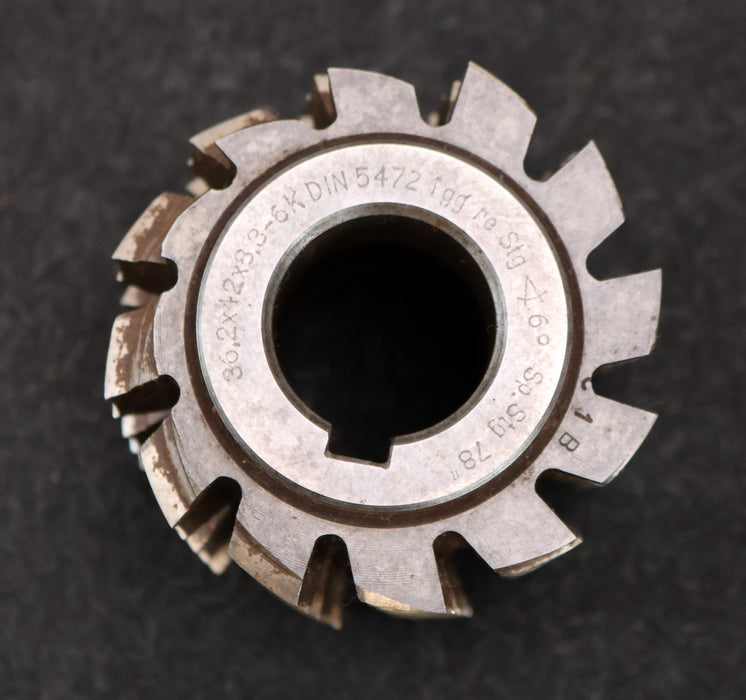 Bild des Artikels Keilwellen-Wälzfräser-6-Keile-36,2x42x8,3mm-DIN5472-mit-Höcker-Ø70x57xØ27mm