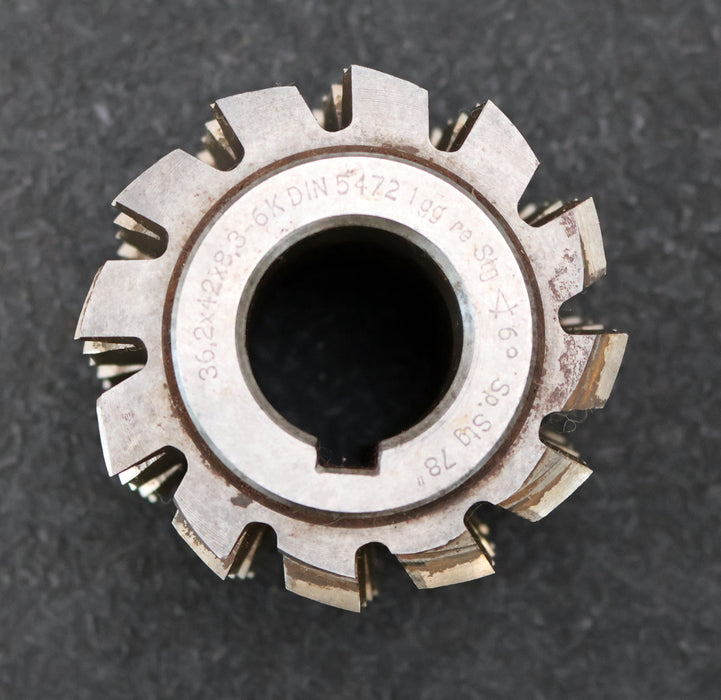 Bild des Artikels Keilwellen-Wälzfräser-6-Keile-36,2x42x8,3mm-DIN5472-Ø70x57xØ27mm-mit-Höcker