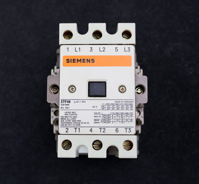 Bild des Artikels SIEMENS-Leistungsschütz-3TF46-Spulenspannung-183-220V-50/60Hz-gebraucht