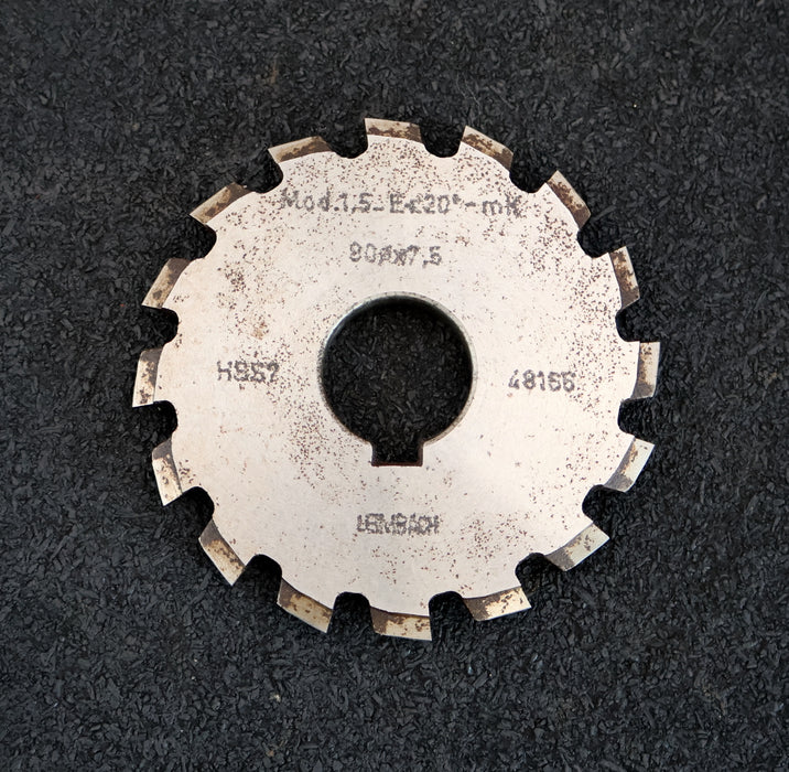 Bild des Artikels LEIMBACH-Zahnstangen-Formfräser-m=-1,5mm-20°-EGW-Ø80x7,5xØ22mm-16-Spannuten