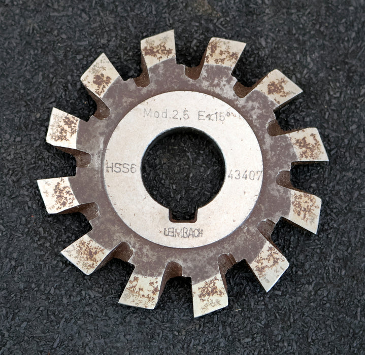 Bild des Artikels LEIMBACH-Zahnstangen-Formfräser-m=-2,5mm-15°-EGW-Ø79x7,5xØ22mm-12-Spannuten