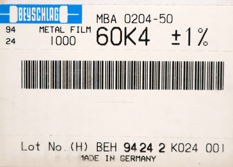 Bild des Artikels BEYSCHLAG-1000x-Metallschichtwiderstände-60,4kΩ-60400-Ohm-Toleranz-1%