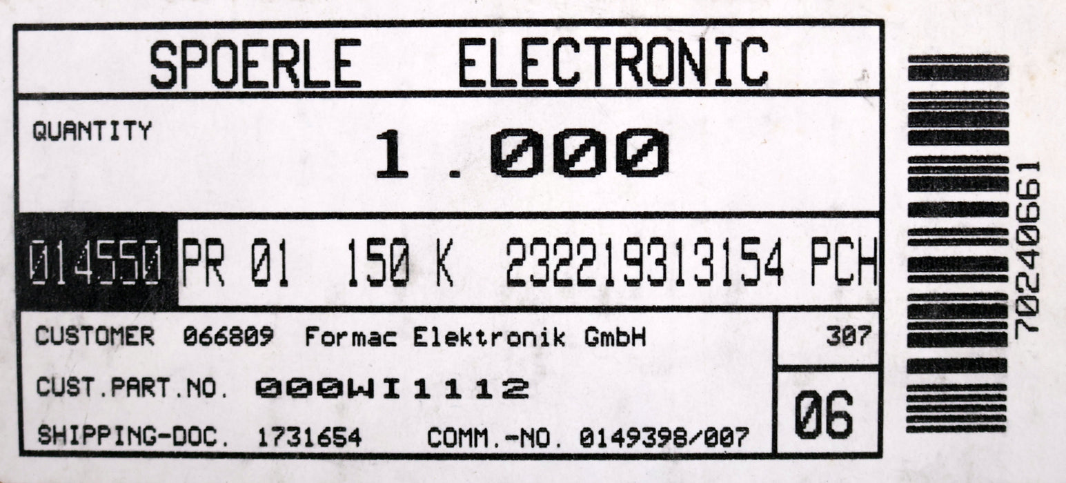 Bild des Artikels PILIPS-1000x-Metallschichtwiderstände-150kΩ-150000-Ohm-Toleranz-5%-Model-PR01